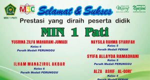 SISWA MIN 1 PATI TAMBAH MEDALI DI PENGHUJUNG TAHUN 2021